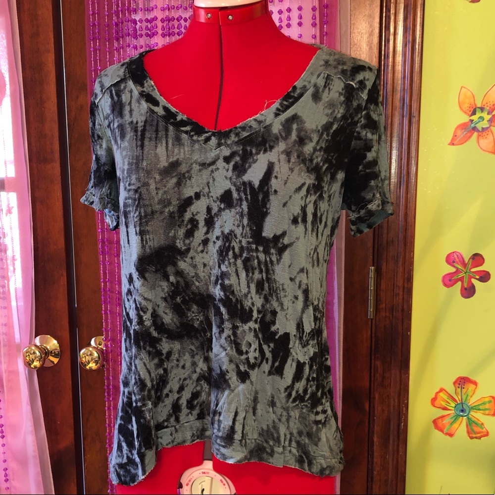 Blue V Neck Tee